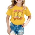 thumbnail image 1 of LUOGENLI T-Shirt pour Filles Enfants Mode Décontractée Imprimé Col Rond Ample Manche Courte T-Shirt Haut Maxi Hauts pour Filles Jaune 12-13 Ans, 1 of 5