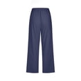 thumbnail image 5 of Cotton Linen Capri Pants for Women Elastic Waist Wide Leg Joggers Casual Lounge Cropped Sweatpants Trousers with Pockets, 5 of 5