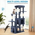 thumbnail image 1 of EDTara 61" Cat Tree Tower, Sturdy Modern Multi-Level Cat Furniture for Maine Coons and Large Indoor Cats With Jumbo Perch, 2 Spacious Condos, Durable Sisal Posts, and Hanging Play Balls, 1 of 7