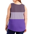 thumbnail image 4 of Swstbby Soldes d'Été! Hauts d'Été pour Femmes Grande Taille, Mode Décontractée Imprimée Ample Débardeur Col Rond Violet XXXXXL, 4 of 4