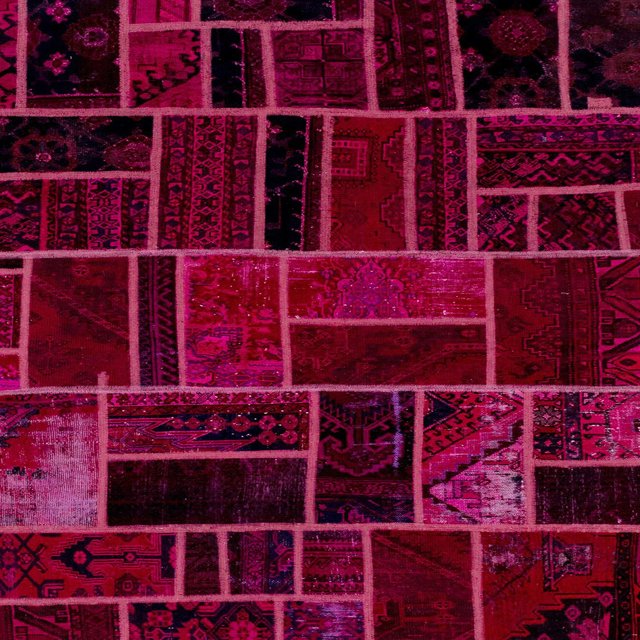 Ahgly Company Tapis d'Intérieur Carrés Abstraits Rose Violet Rose Tapis de Zone Abstraits, 5 Pieds Carré