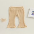 thumbnail image 2 of Infant Girl‘s Casual Leggings with Bell Bottom and Ribbed Texture, 2 of 8
