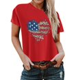 thumbnail image 1 of Birdeem T-Shirt pour Femmes d'Été Décontracté Ample Imprimé Fête de l'Indépendance à Col Rond à Manches Courtes, 1 of 3