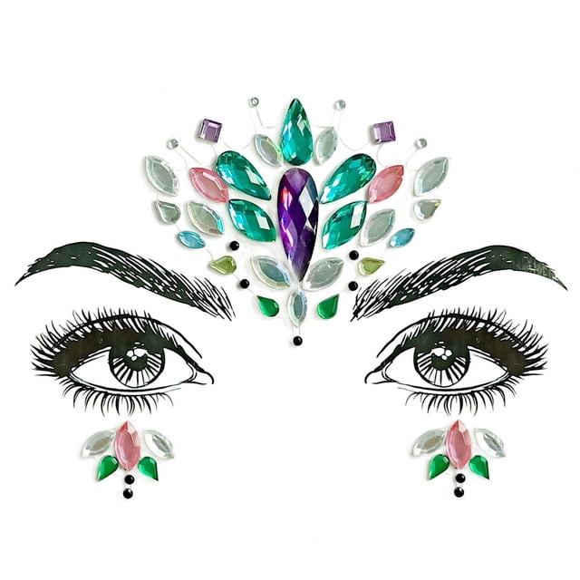 EGNMCR Fake Tattoos, Tattoo Stickers Halloween Sticker Acrylic Crystal Diamond Sticker Diamond Face Sticker Stickers Stickers