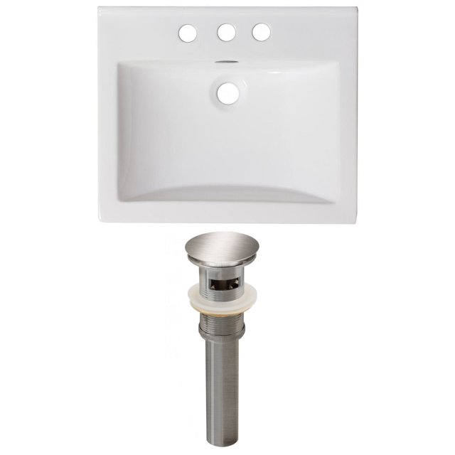 American Imaginations 35.5-in. W 3H4-in. Ceramic Top Set In White Color AI-23889