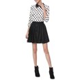 thumbnail image 2 of INSPIRE CHIC Blouse à Col Peter Pan Contrastant pour Femmes, Rentrée Scolaire, Manches 3/4, Chemises, S Blanc, 2 of 8