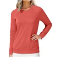 thumbnail image 1 of BLVB Women’s Long Sleeve T Shirts Casual Loose Fit Layering Tops Trendy Raglan Sleeve Crew Neck Tees Pullover Basic Fall Clothes, 1 of 6