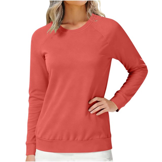 BLVB Women’s Long Sleeve T Shirts Casual Loose Fit Layering Tops Trendy Raglan Sleeve Crew Neck Tees Pullover Basic Fall Clothes