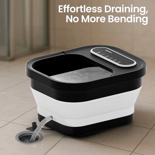 MaxKare Collapsible Foot Spa Bath Massager with Heat Bubbles