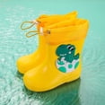 thumbnail image 2 of MIASHUI Toddler Rain Boots Easy-on Lightweight and Waterproof Shoes,Yellow,4.5-5 Years, 2 of 6