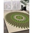 thumbnail image 3 of Ahgly Tapis d'Intérieur Lavable en Machine Carré Transitionnel Brun Gingembre Vert, 8 Pieds Carré, 3 of 7
