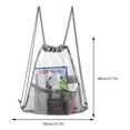 thumbnail image 2 of MesaSe Transparent Drawstring Backpack Large Capacity Concert Beach Backpacks (Black), 2 of 5
