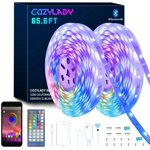Bluetooth LED Lumières à bande 65.6FT - LED Bandes lumineuses contrôlées par Smart Phone APP - Synchronisation de musique LED Bande lumineuse pour la chambre à coucher, Chambre à coucher Decor-Hildren
