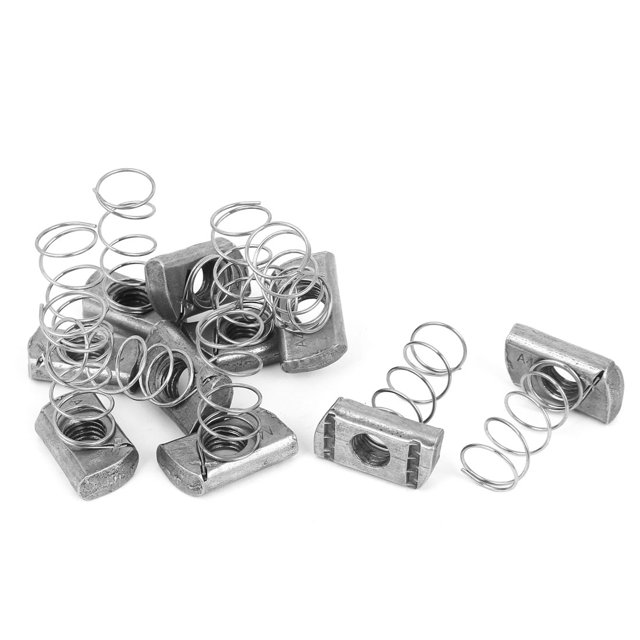 Unique Bargains 10 Pcs M12 304 Écrous de Canal de Ressort de Jambe d'Acier Inoxydable pour les Canaux Unistrut