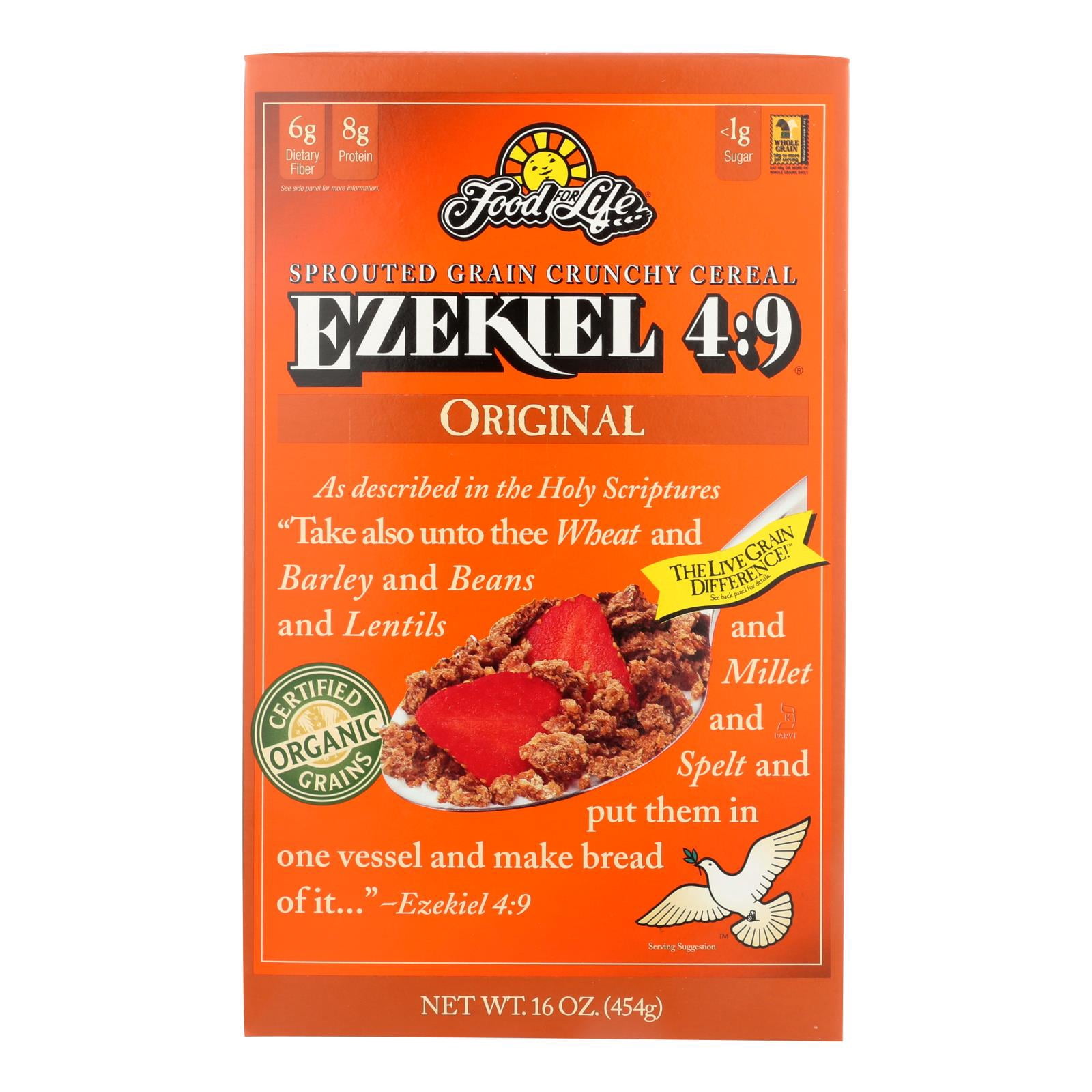 Food For Life Ezekiel Sprouted Grain Cereal Original Organic 16.0 OZ Pack of 6