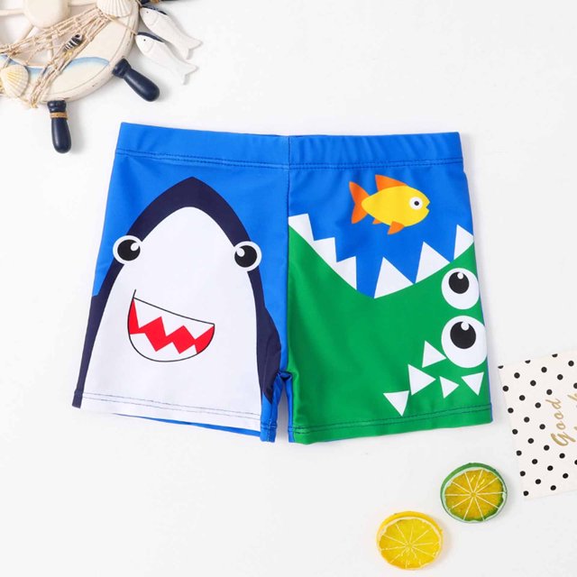 LSLJS Maillot de Bain Garçon Maillot de Bain pour Enfants Short de Bain Imprimé Short de Bain à Angle Plat avec Cordon de Serrage, Short de Bain Garçon