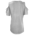 thumbnail image 5 of Off the Shoulder Shirts for Women Summer Short Sleeve Solid Color Tank Top Ladies Plus Size Beach Flowy Tees Blouse (3X-Large, GrayA1), 5 of 5