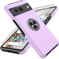 thumbnail image 1 of KOMI Pixel 7 Case, Google Pixel 7 Case with HD Screen Protector, Shockproof Google Pixel 7 Phone Case with 360° Magnetic Ring Holder Kickstand Phone Case for Google Pixel 7 Purple, 1 of 5