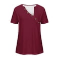 thumbnail image 4 of Jsaierl Womens Summer Basic V Neck Tops Trendy Vacation Short Sleeve Blouses Relaxed Fit Solid Color T-Shirts, 4 of 5
