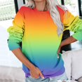 thumbnail image 2 of Penkiiy Chandail pour Femmes T-shirt Imprimé de Mode pour Femmes Blouse à Manches Longues Col Rond Hauts Décontractés Chandail Chandails à Capuchon Multicolore Vêtements Y2K, 2 of 5