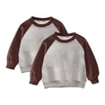 thumbnail image 1 of RXIRUCGD Chandail à Capuche de Sport pour Enfants, Chandail à Col Rond pour Garçons et Filles, Manches Longues (Marron, Taille : 3-4 Ans), 1 of 2