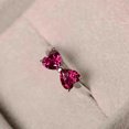 thumbnail image 3 of Bague en Forme de Cœur Rubis, Bague d'Engagement, Argent String, Bague de Promesse pour Femmes, 3 of 4