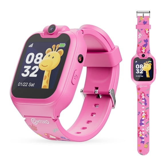 Contixo Kids Montre Intelligente pour Enfants, avec 16 Jeux Éducatifs, Caméra, Jouets pour 3 à 12 Ans, Rose