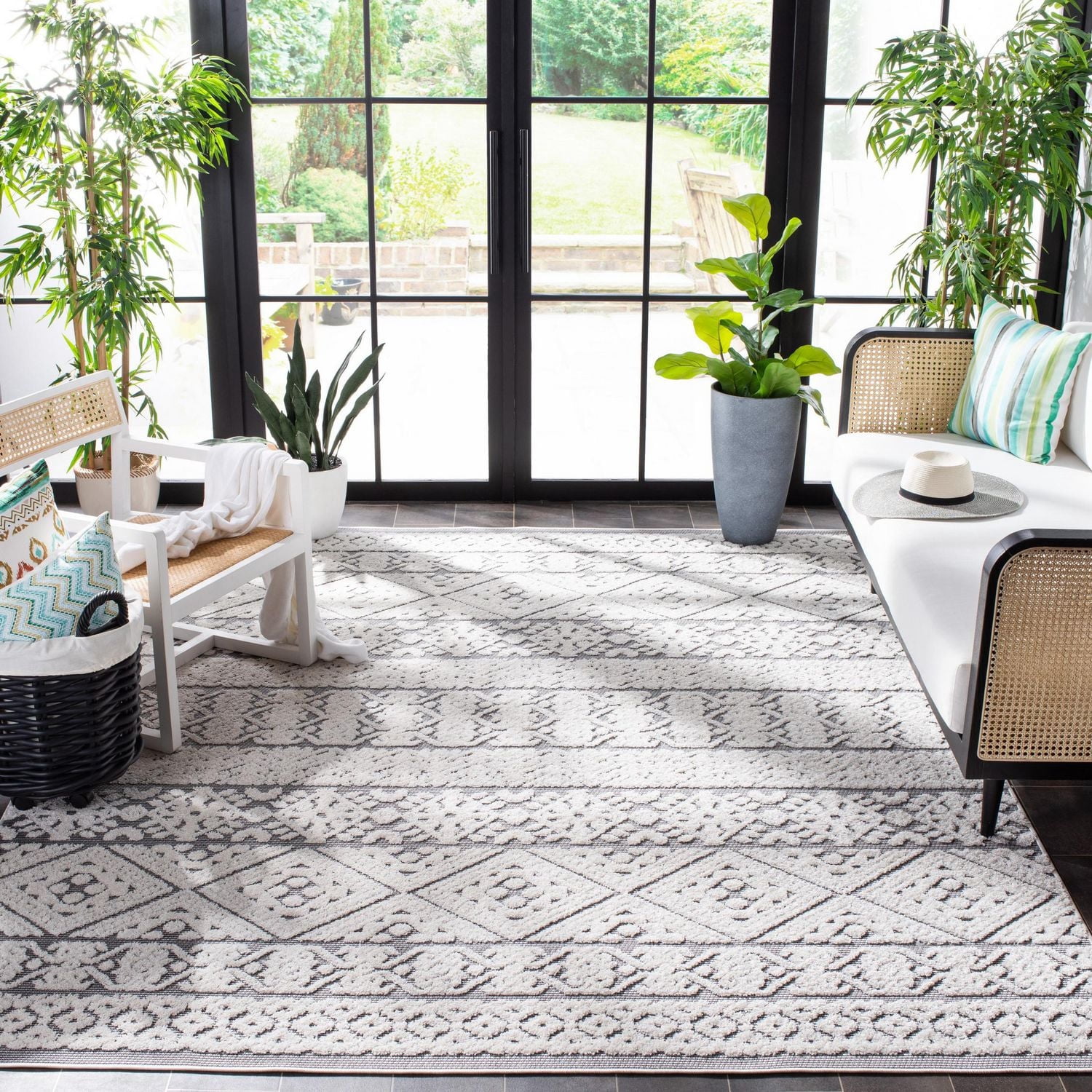 SAFAVIEH Cabana Allycia Tapis Intérieur/Extérieur Géométrique