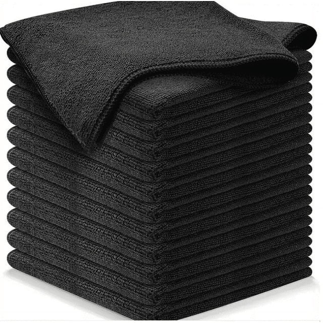 Oleegame 1PC Ten Dollar Items Dishwashing Cloth Black Fiber Dishcloth Kitchen Cleaning Cloth Multi Functional Cleaning Cloth Car Wash Clean Towel Black