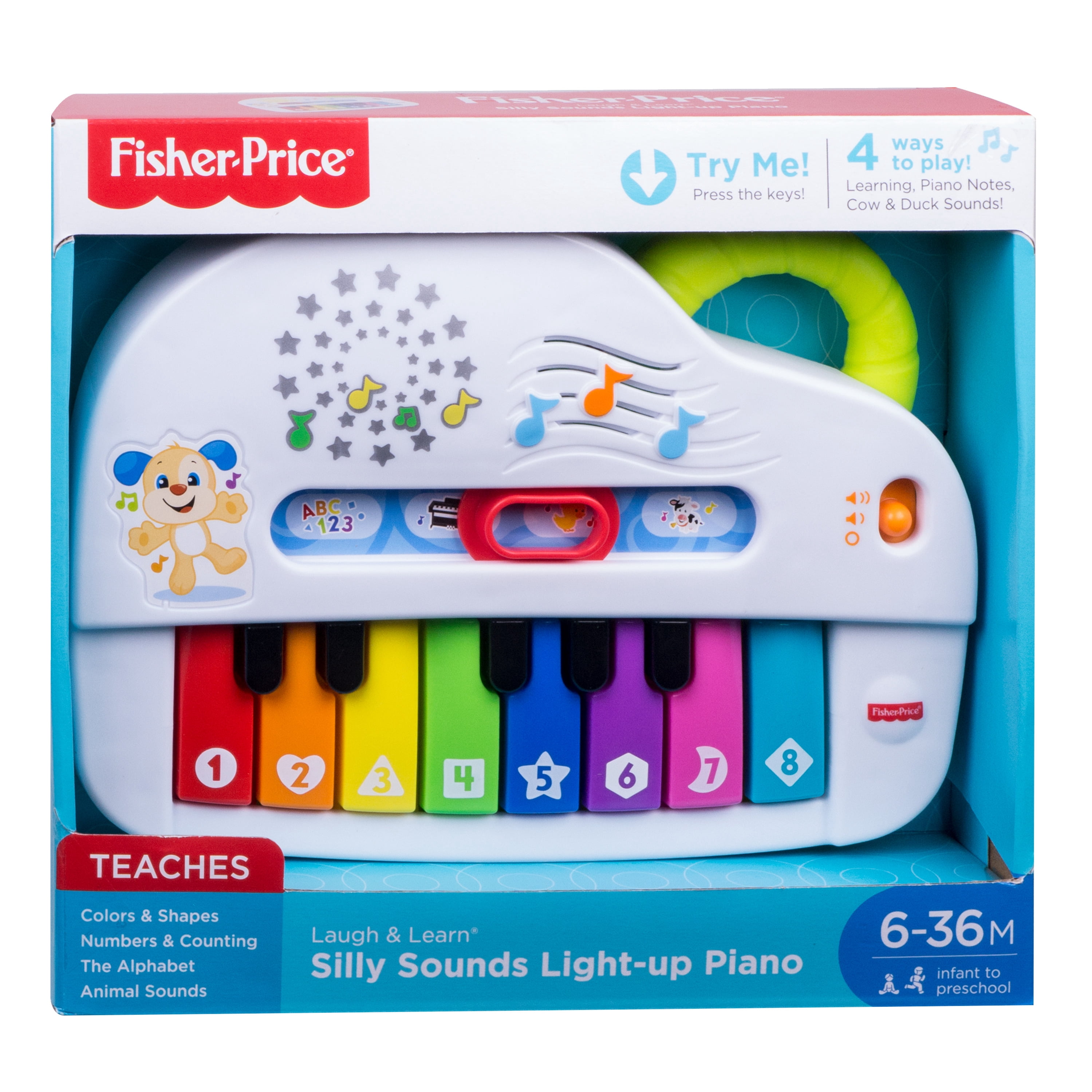 Fisher-Price Laugh & Learn Silly Sounds Light-Up Piano Interactive Toy for Baby & Toddler - Exclusivité Walmart