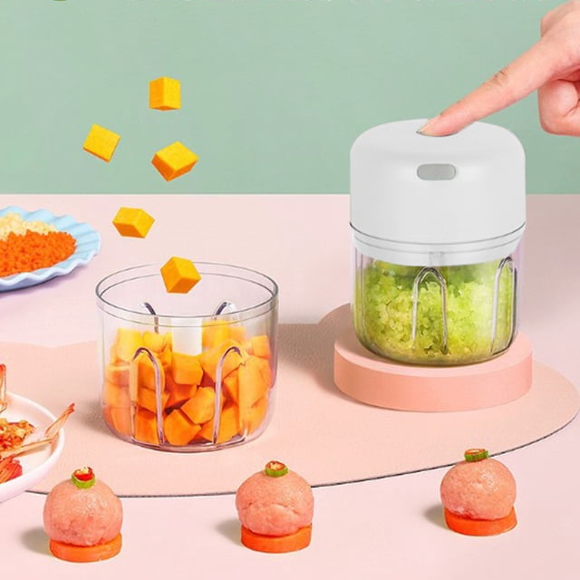 Yhmxh Kitchen Gadgets Crusher Portable Mini Food Processor Wireless Vegetable Masher With USB Charging Rainproof Garlic Masher For Ice Cubes Spices 250ML Kitchen Aid Attachments