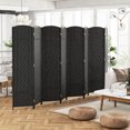thumbnail image 2 of Costway 8-Panel Room Divider 6 FT Tall Folding Privacy Screen with Solid Wood Frame Black, 2 of 9
