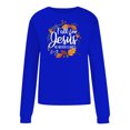 thumbnail image 4 of Babysbule Liquidation Hauts à Lettres pour Femmes Dames Automne Imprimé Ample Manches Longues Col Rond Chandail à Enfiler Haut T-Shirt Haut, 4 of 5