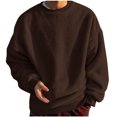 thumbnail image 2 of DPTALR Men Comfortable Solid Casual Tops Long Sleeve Round-Neck Sweatshirt, 2 of 4