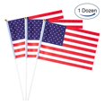 thumbnail image 1 of USA Flag American Small Stick Mini Hand Held Flags Decorations 1 Dozen (12 Pack), 1 of 4