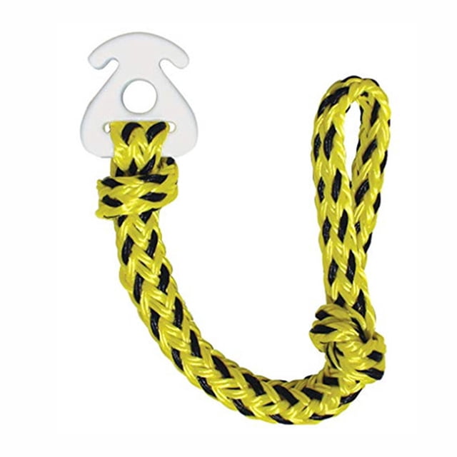 High-Strength Polyethylene Double-Braided Tow Rope Connector for Water Sports - 55cm Length, Yellow & Black Design - 25mm Diameter Hole, 6000lb Breaking Strength - Ideal for Tubing, Skiing, Towables