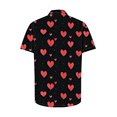 thumbnail image 4 of Weiqiqre t Shirts for Man Funny Love Pattern Printed Short Sleeve Quick Dry Button Down Lapel Shirt, 4 of 5
