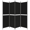 thumbnail image 3 of vidaXL 4-Panel Room Divider Black 200x180 cm Fabric, 3 of 5