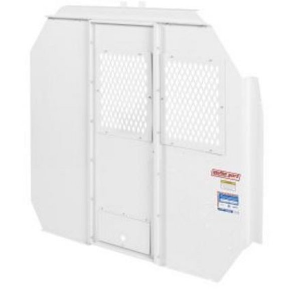 Weather Guard Bulkhead Divider 96302-3-01D Full Bulkhead; Deep Offset; With Screen Window; White; Steel