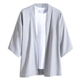 thumbnail image 3 of Men's Solid Drop Shoulder Kimono Jacket Open Front Cardigan Cloak Wool Cardigan Sweater Button Button up Cardigan for Men Button up Sweater for Men Mens Cardigan Cardigan Sweater Mens Mens Cardigan, 3 of 4