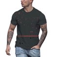 thumbnail image 1 of Ketyyh-chn99 Chemises pour Hommes Couleur Unie T-Shirt à Manches Courtes Chandail Col Rond Coupe Décontractée T-Shirt Rouge Melon D\'eau,L, 1 of 5