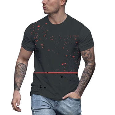 Ketyyh-chn99 Mens Shirts Solid Color Short Sleeve Tee Men's T-Shirt Crewneck Cotton T-Shirts for Men Watermelon Red,5XL