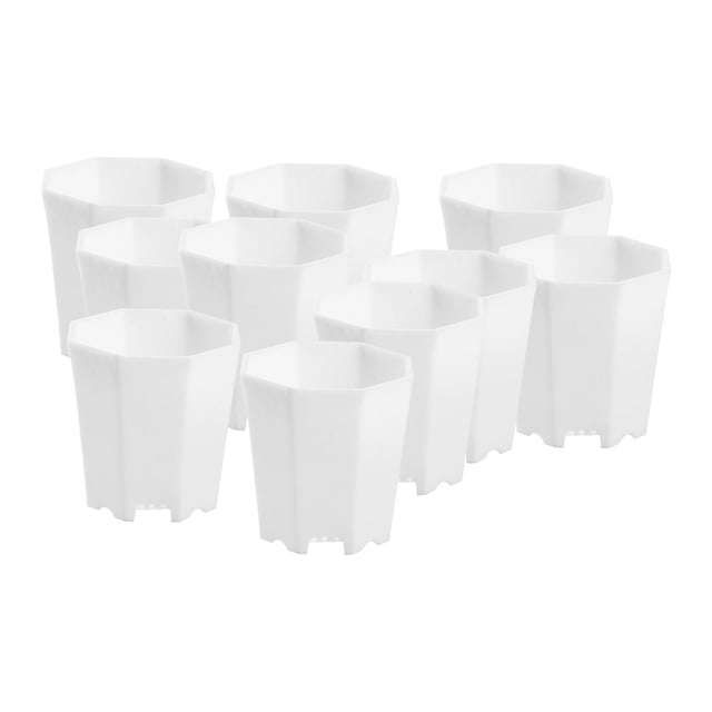 S SERENABLE 10Pcs Nursery Pots Octagonal Flower Pot Multifunctional Flowerpot Plant Pot for White