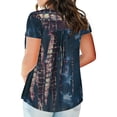 thumbnail image 4 of TIMIFIS Women's Plus Size Tunic Tops Summerhort Sleeve V Neck Blouses Ruffle Flowy Button Up T Shirts, 4 of 7