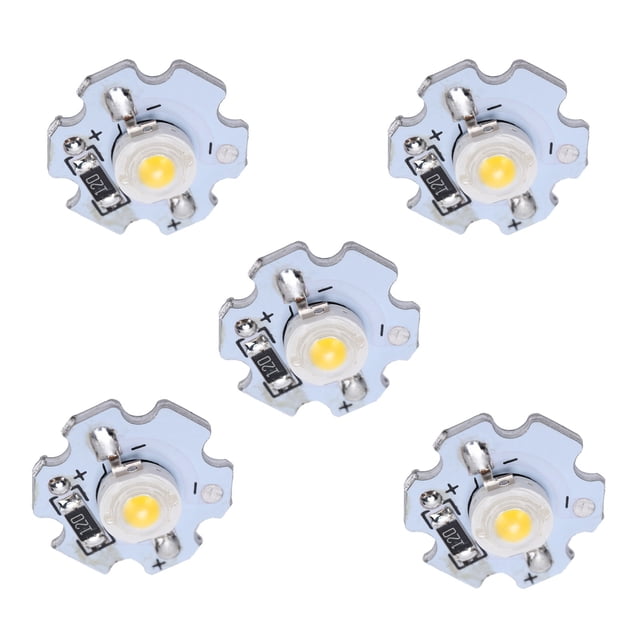 Light Source Chip, LED Lamp Bead High Power 0.5W 5V 25Pcs Easy To Install With Aluminum Plate For DIY Lighting Fixtures For Flashlights Natural Light: 4000-4500K
