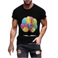 thumbnail image 2 of Qertyioot Hommes Imprimer Manches Courtes Col Rond T-shirt Casual Mode Manches Courtes Été Économies, 2 of 5