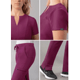 thumbnail image 4 of Adar Addition Go-Higher Scrub Set For Women - Notched V-Neck Scrub Top & Skinny Cargo Scrub Pants, 4 of 7