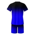 thumbnail image 4 of Men's Suits 2024 Summer Tracksuit Plus Size Short Sleeve O Neck Athletic Suit Casual Color Block Waist Tracksuit Set, 4 of 4