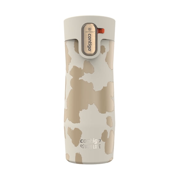 Refurbished Contigo x Ally Love West Loop Travel Mug, 16 oz Stainless Steel, AUTOSEAL Leak-Proof Lid, THERMALOCK Insulation, Easy-Clean Lid, BPA-Free, Silver