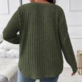 thumbnail image 4 of Besolor Plus Size Long Sleeve Tops for Women V Neck Pullover Sweaters Loose Dressy Curvy Hem Spring Fall Tunic Shirts, 4 of 7
